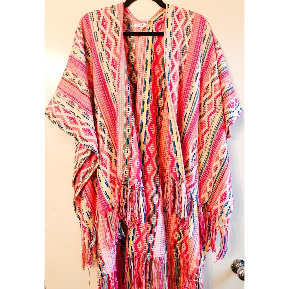 Multi-colored poncho